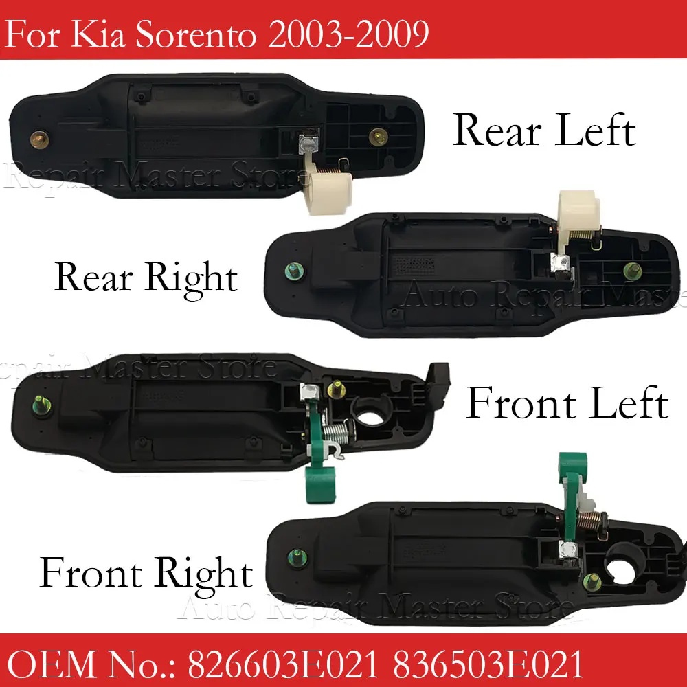 Manija puerta exterior Kia Sorento 2003-2009 ABS negra OEM 826503E021