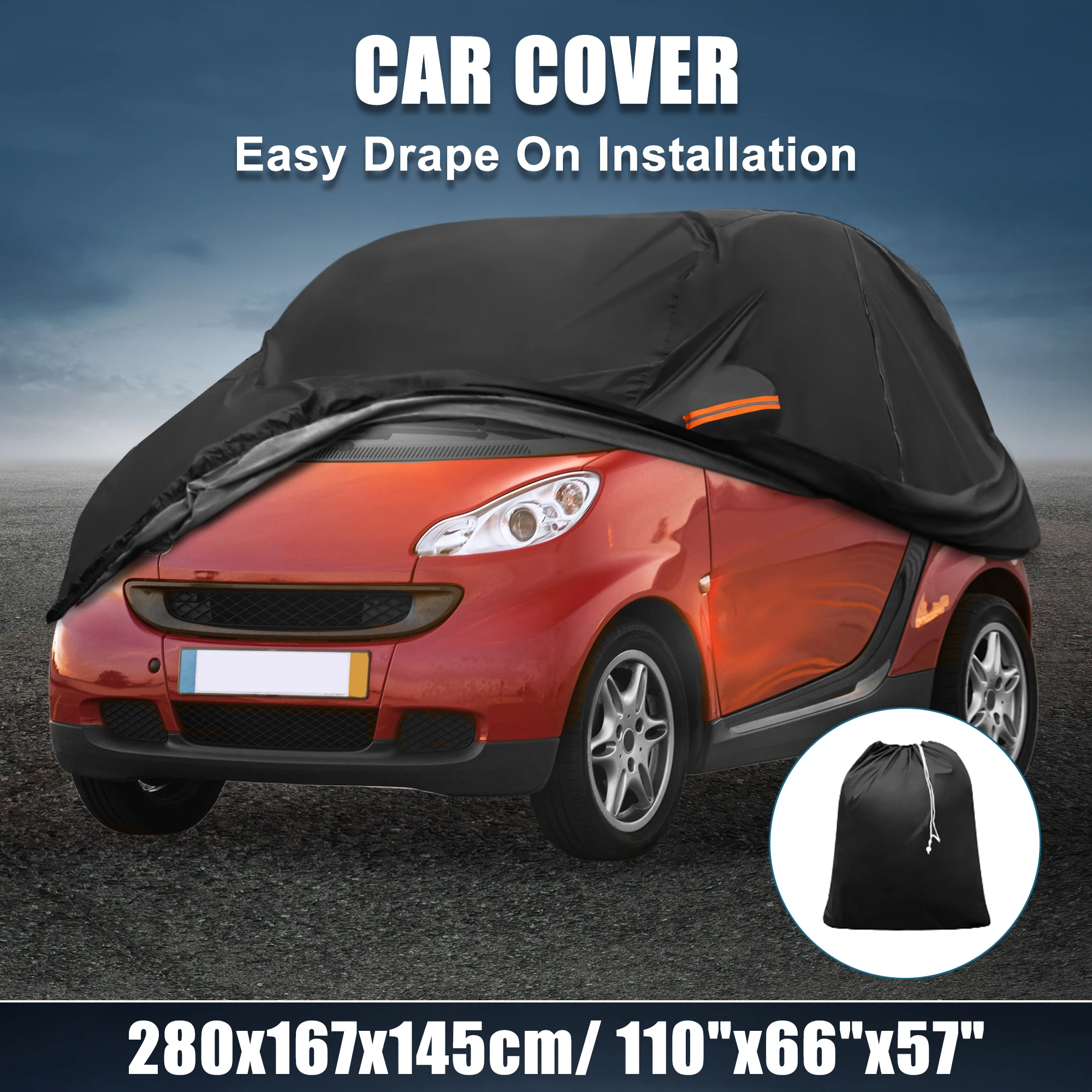 X Autohaux Funda Coche Smart Fortwo 2007-2023 Oxford Impermeable con Cremallera