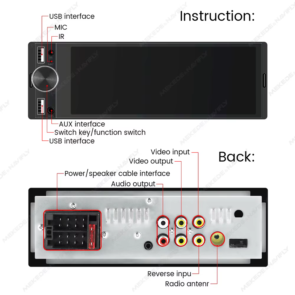 Radio 1 DIN MEKEDE con pantalla y Android Auto/CarPlay inalámbricos - imagen 2