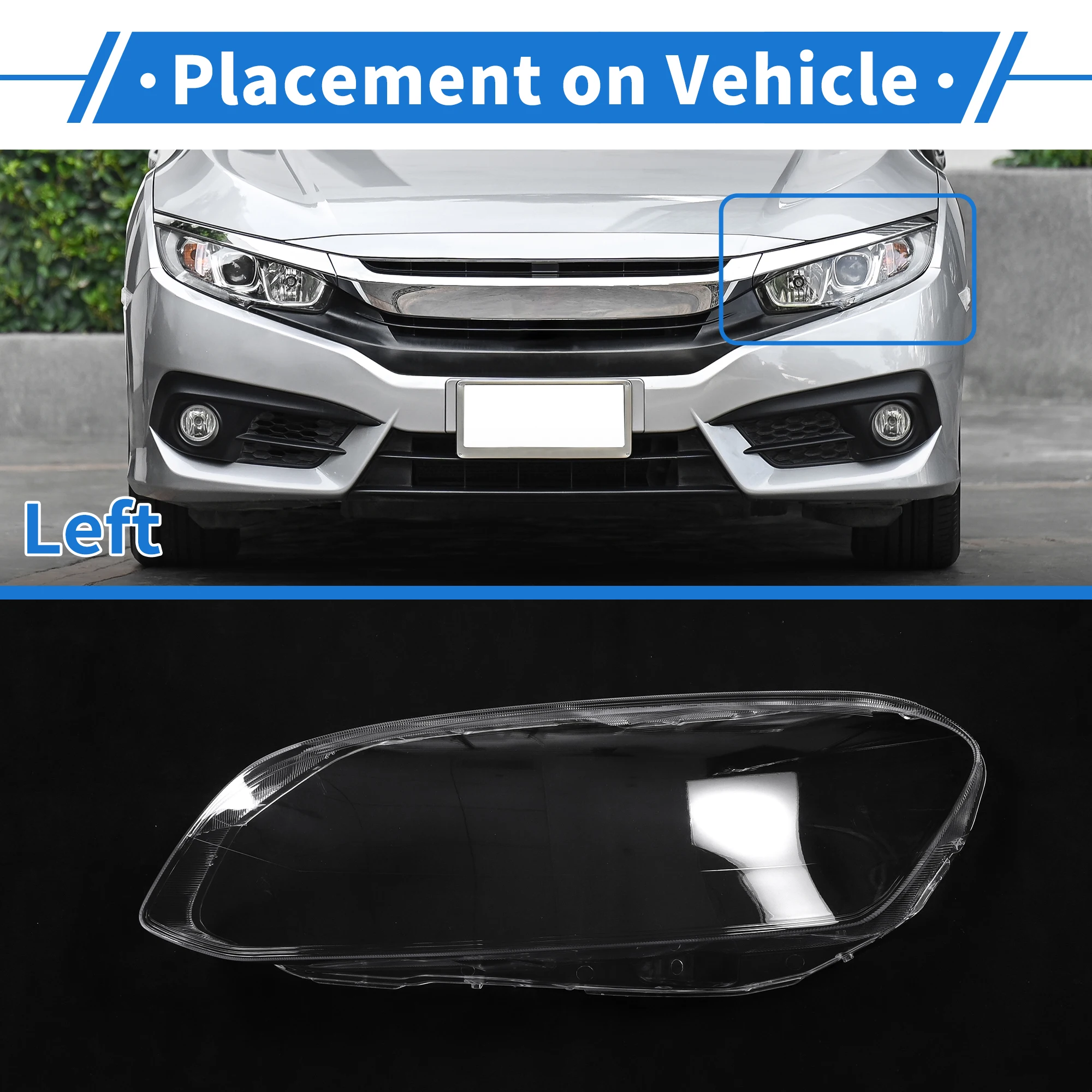 UXCELL Auto cubierta de lente de faro delantero izquierdo lente de faro de coche cubierta de lente transparente para Volvo XC60 2014-2017 1 pieza - imagen 3