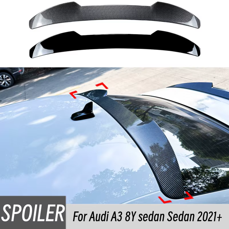 Alerón de techo ABS efecto carbono para Audi A3 Sedán 8Y 2021+