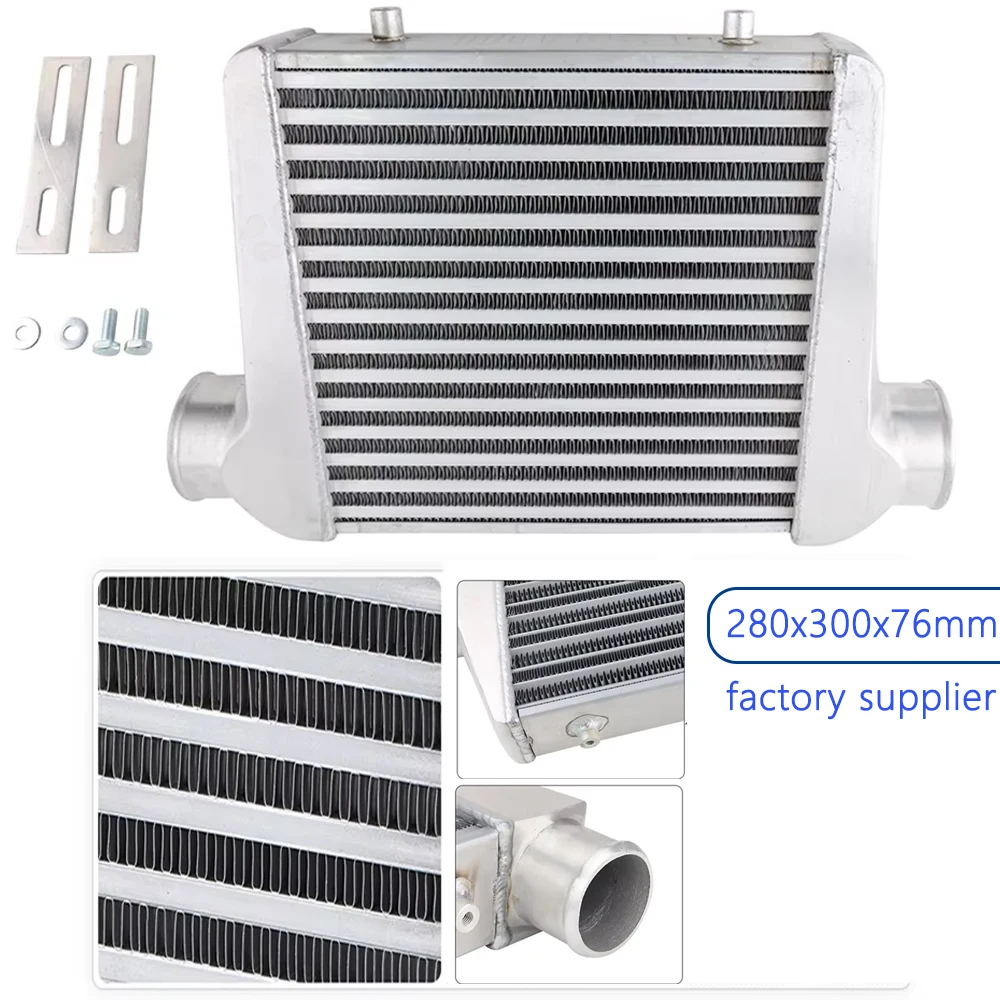 Aeroflow AF90-1002BLK Intercooler negro 280 x 300 x 76 mm