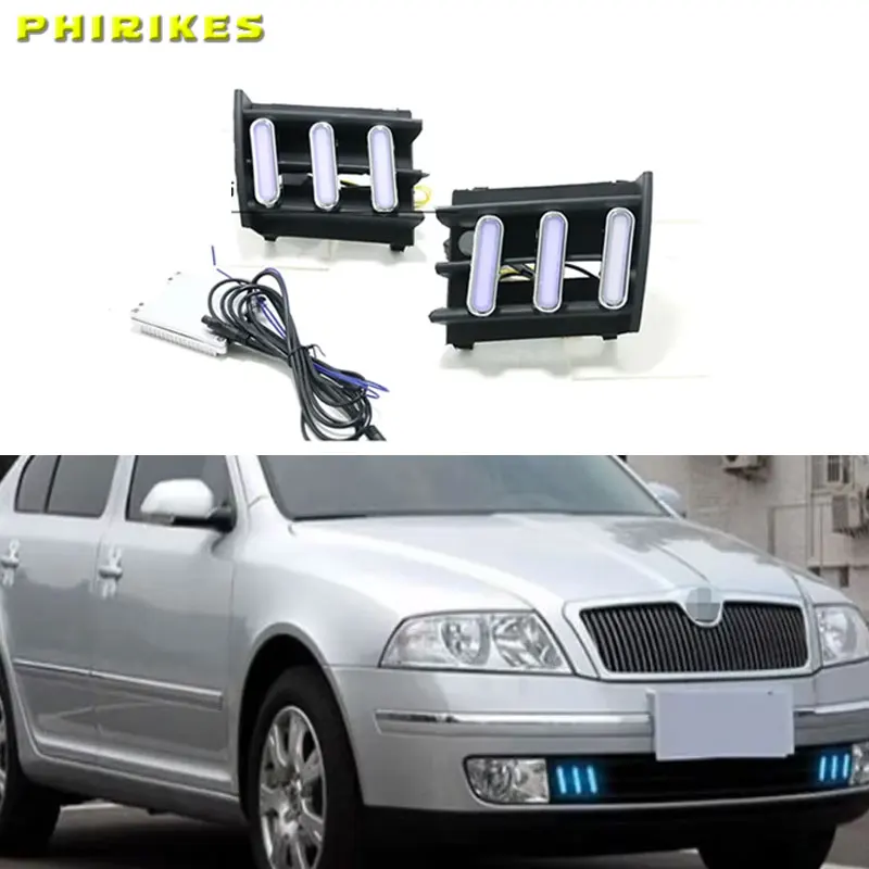 Luces LED diurnas con intermitente para Skoda Octavia A5 2010-2013