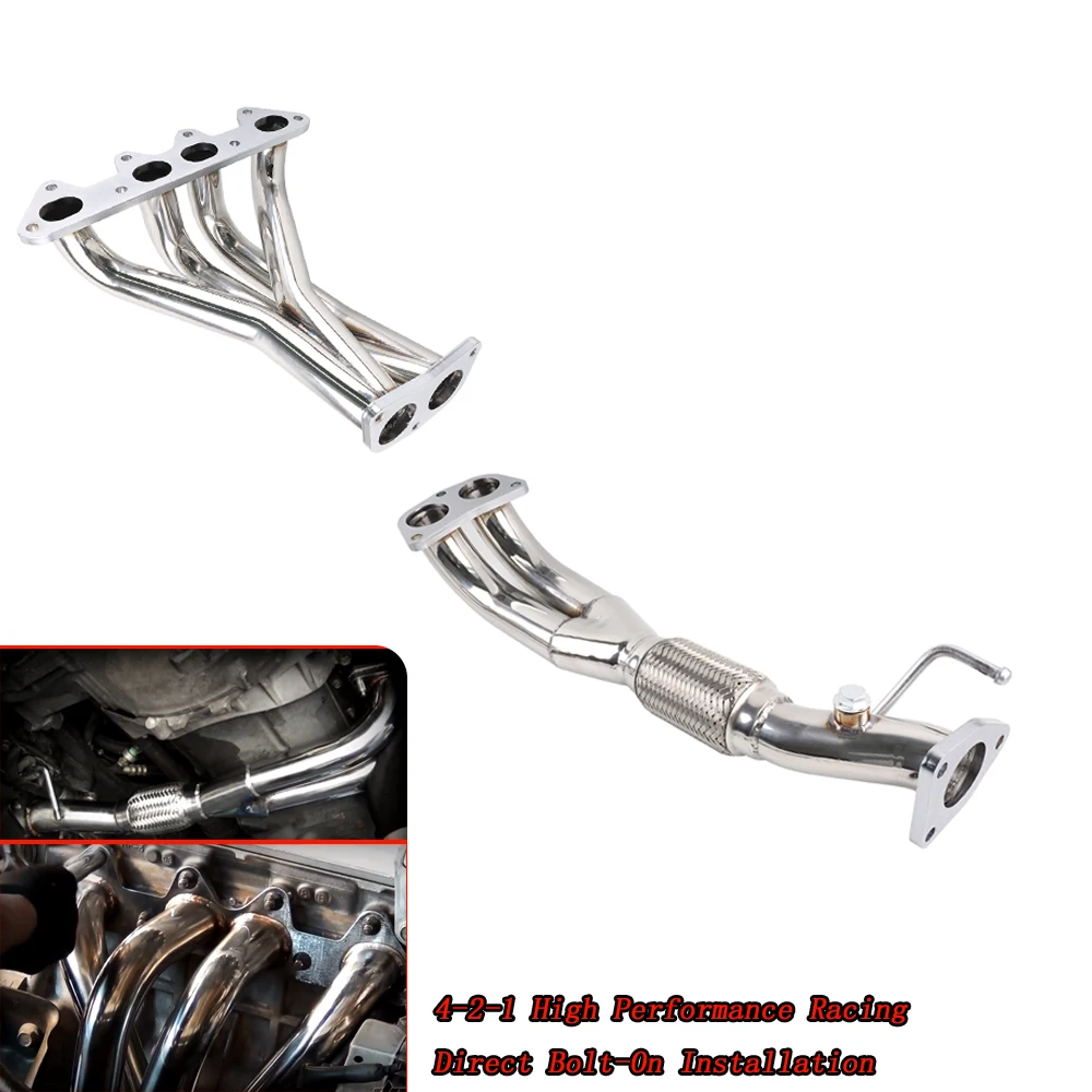 Colector de escape 4-2-1 inoxidable Honda F23 2.3L DX LX EX - imagen 2