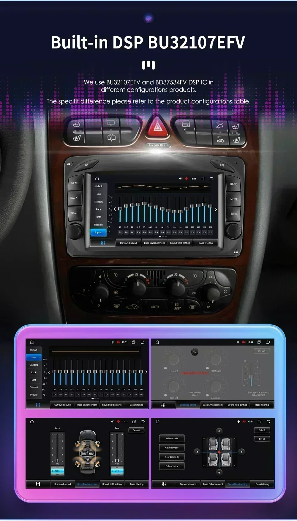 Hizpo Radio multimedia Android Auto y CarPlay para Mercedes CLK W209 - imagen 5