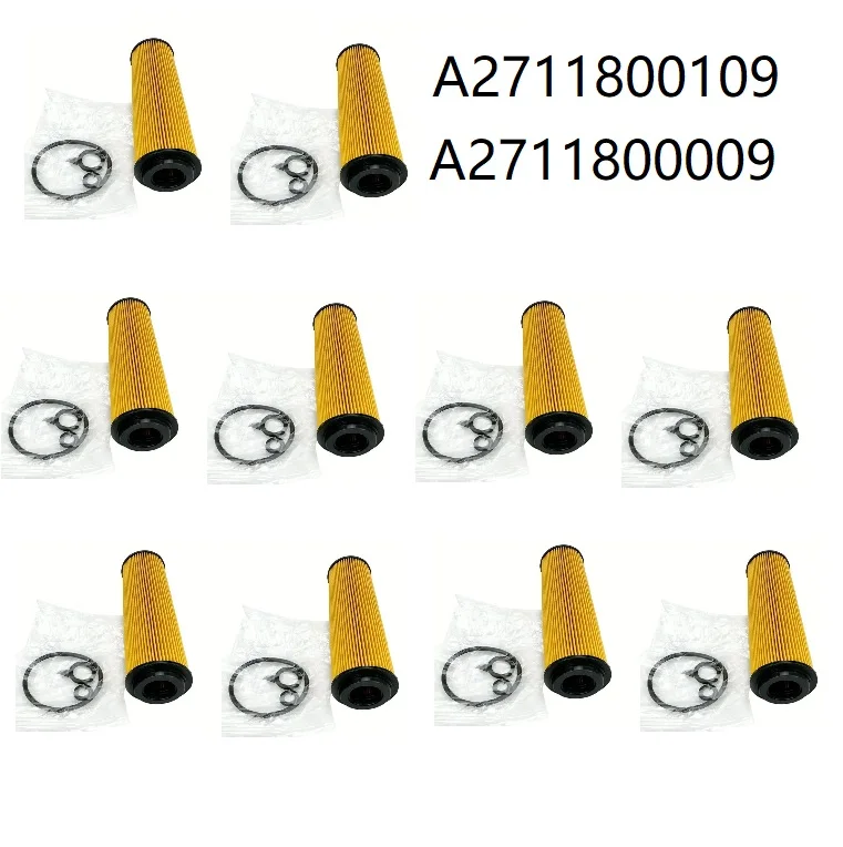10 Uds filtro de aceite para Mercedes Benz CLASE C W203 CL203 S203 2001-2011 C180 C200 C230 A2711800009 A2711800109