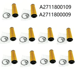10 Uds filtro de aceite para Mercedes Benz CLASE C W203 CL203 S203 2001-2011 C180 C200 C230 A2711800009 A2711800109