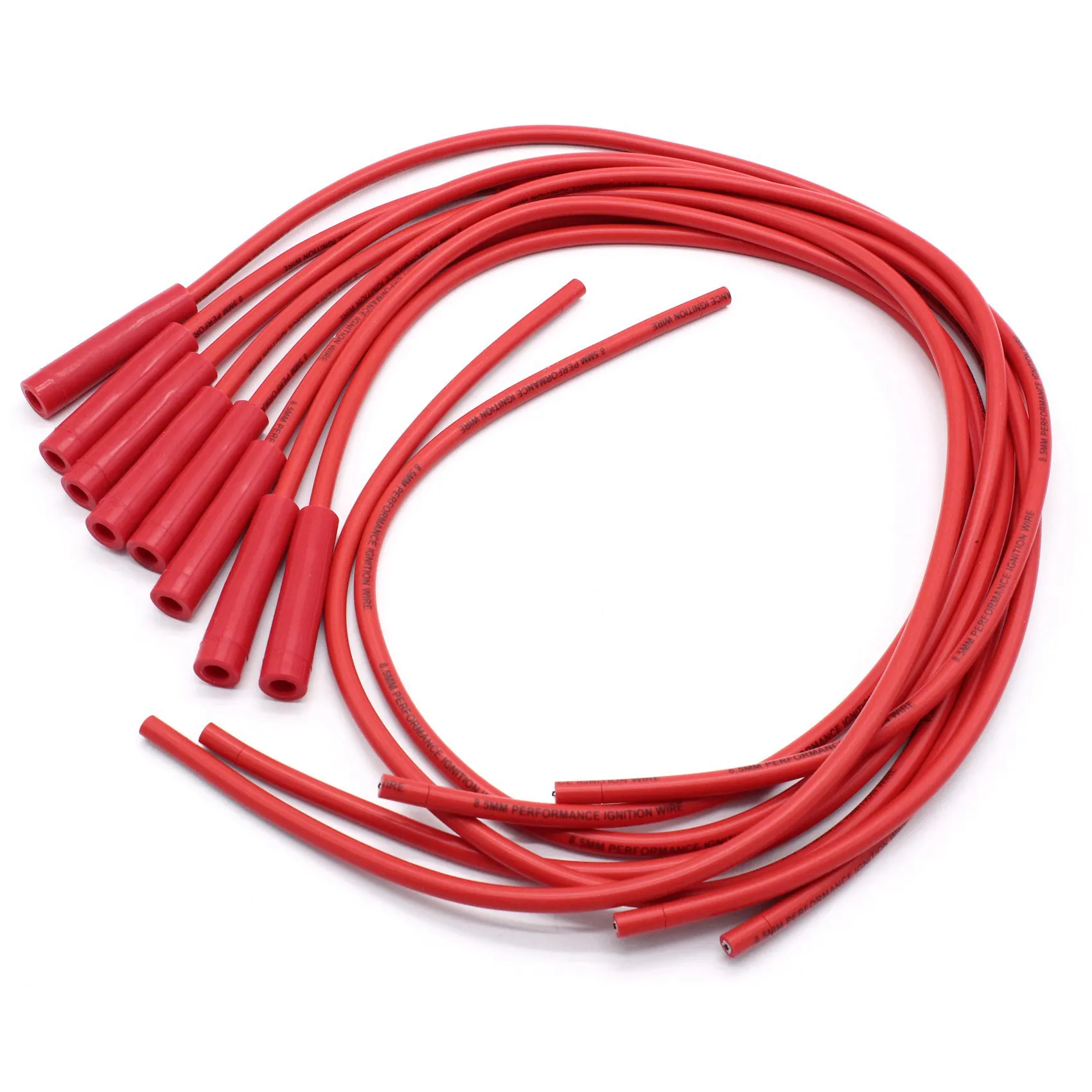 Juego de cables de bujía AB56-4041R, cobre en espiral 8 mm rojos - imagen 3