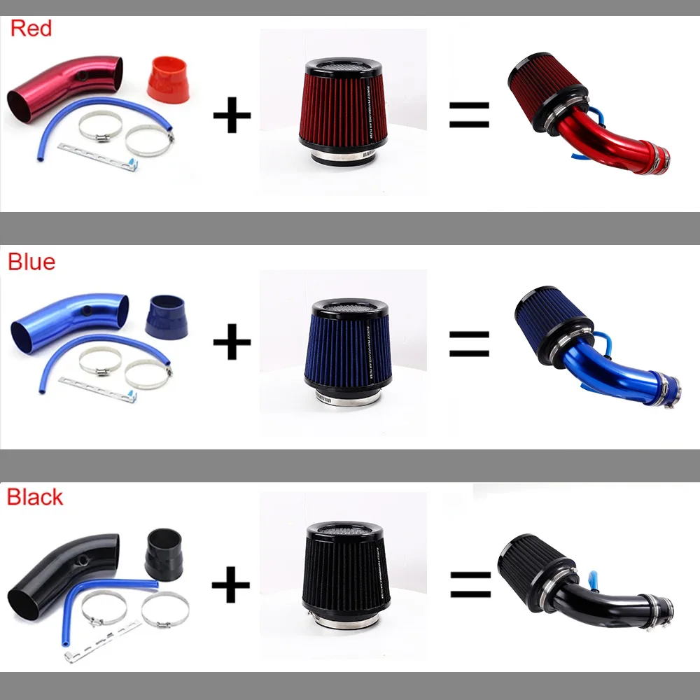 Filtro de aire de cabeza de seta reacondicionado para coche, Kit de tubo de admisión de alto flujo, aire frío, aluminio, 76mm/3 pulgadas, Invierno - imagen 3