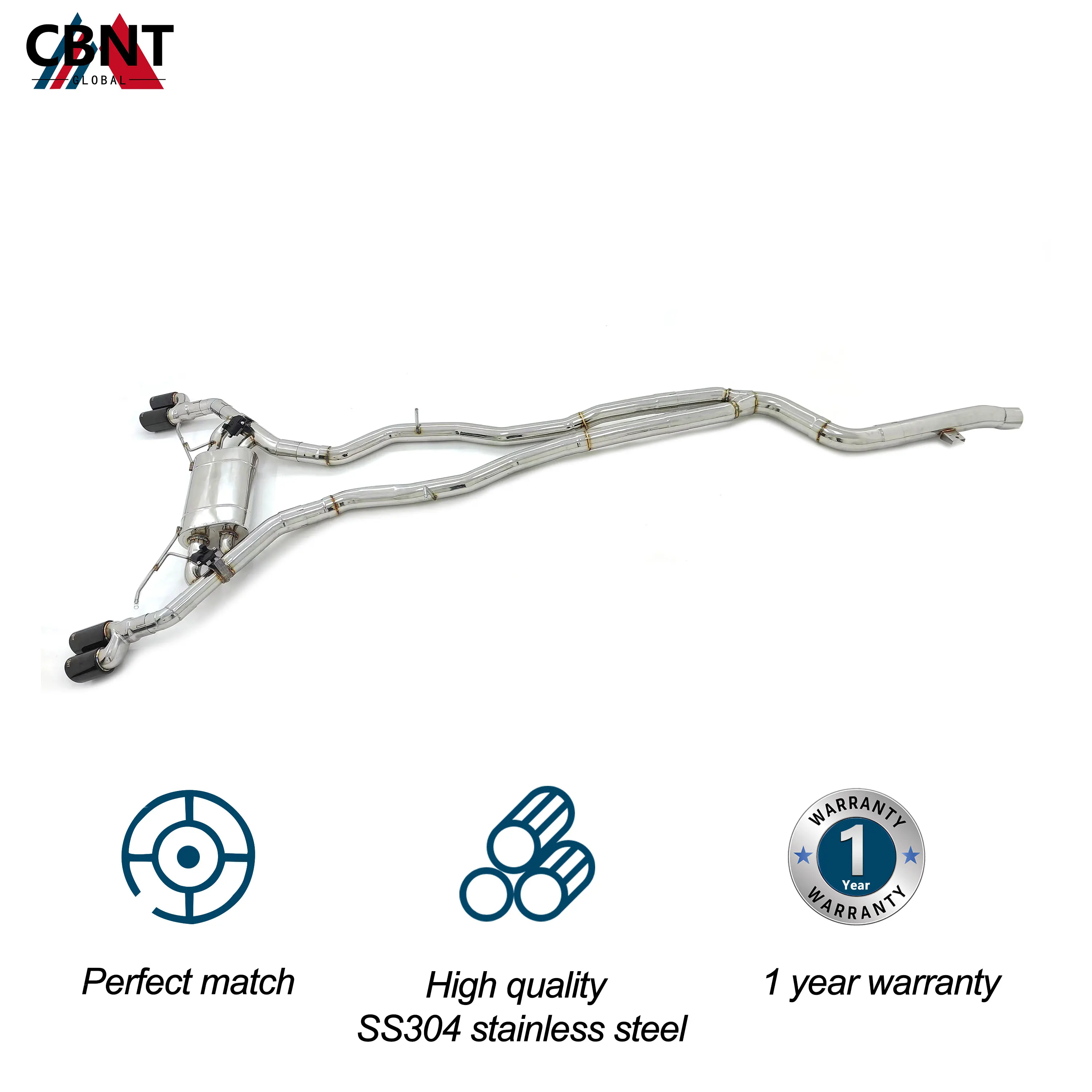 CBNT escape catback con válvula de acero inoxidable – BMW X3 M40i 3.0 - imagen 2