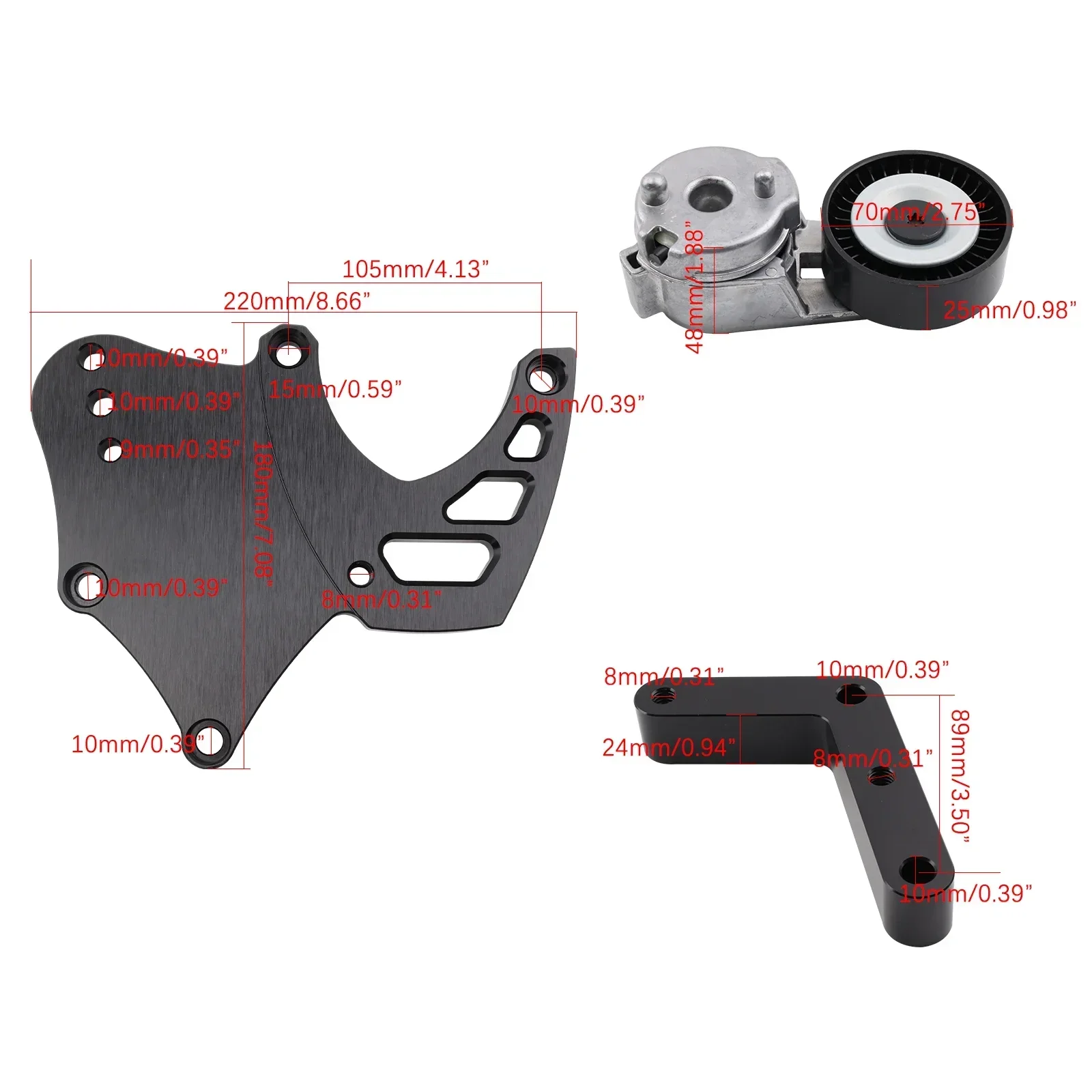 Kit de soporte de compresor A/C con tensor para motores Chevrolet GMC SUV Truck 4.8-6.2L - LS Sanden 508 - imagen 2