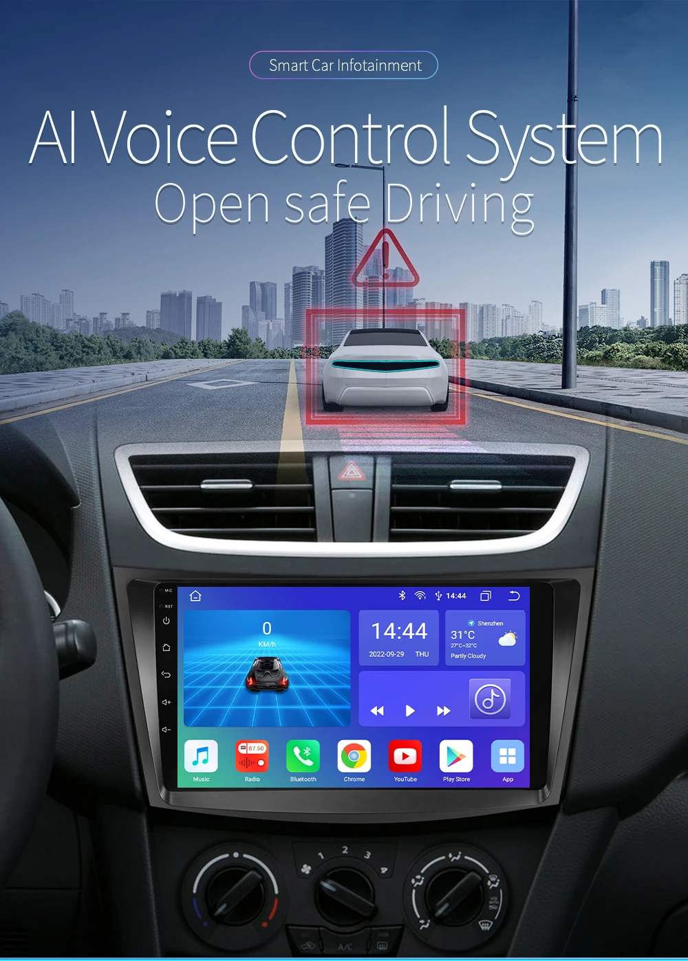 Autoradio Android 13 de 9 pulgadas para Suzuki Swift 4