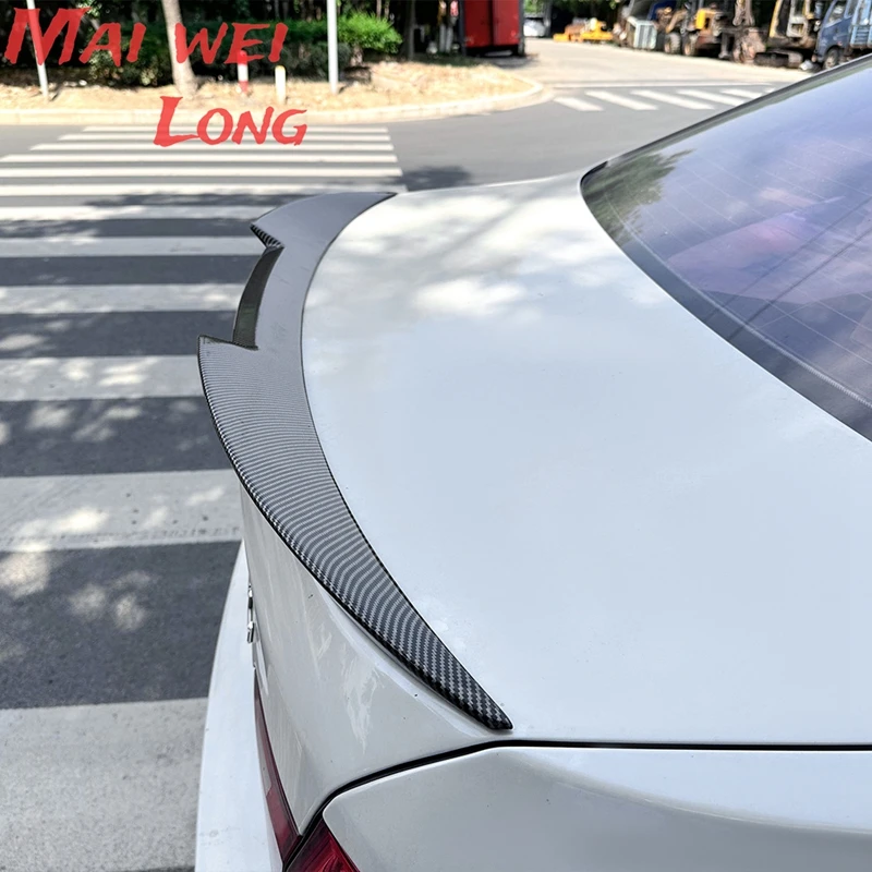 Para BMW 5 Series F10 F18 M5 520i 528i 535i 525i 530i 2010 11 12 13 14 15 16 17 negro carbono ABS tapa trasera del maletero alas del alerón del coche - imagen 4