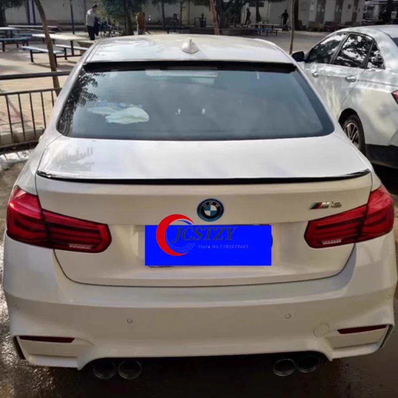 Para BMW F30 F35 F80 320 325 330 ventana trasera techo alerón de coche ala alta calidad ABS negro carbono accesorios de ajuste estilo - imagen 2