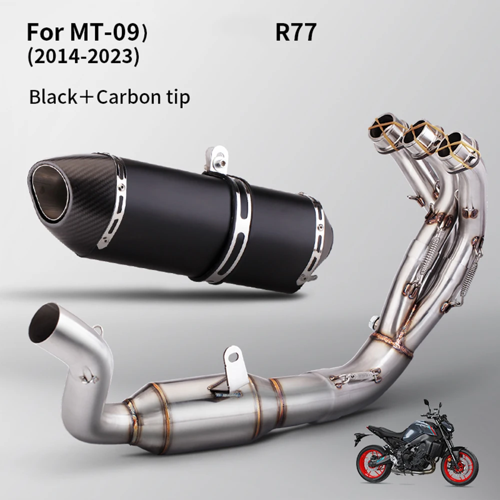 R77 Slip On para MT-09 MT09 xsr900 2014-2023 sistemas de escape de motocicleta tubo de conexión frontal
