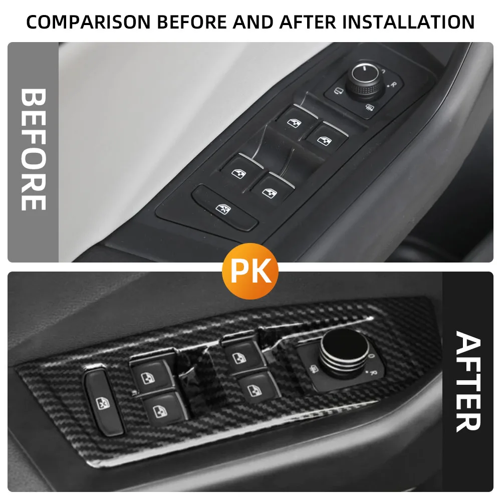 Pegatina para panel de elevalunas efecto carbono VW T-Roc 2018-2024 - imagen 3