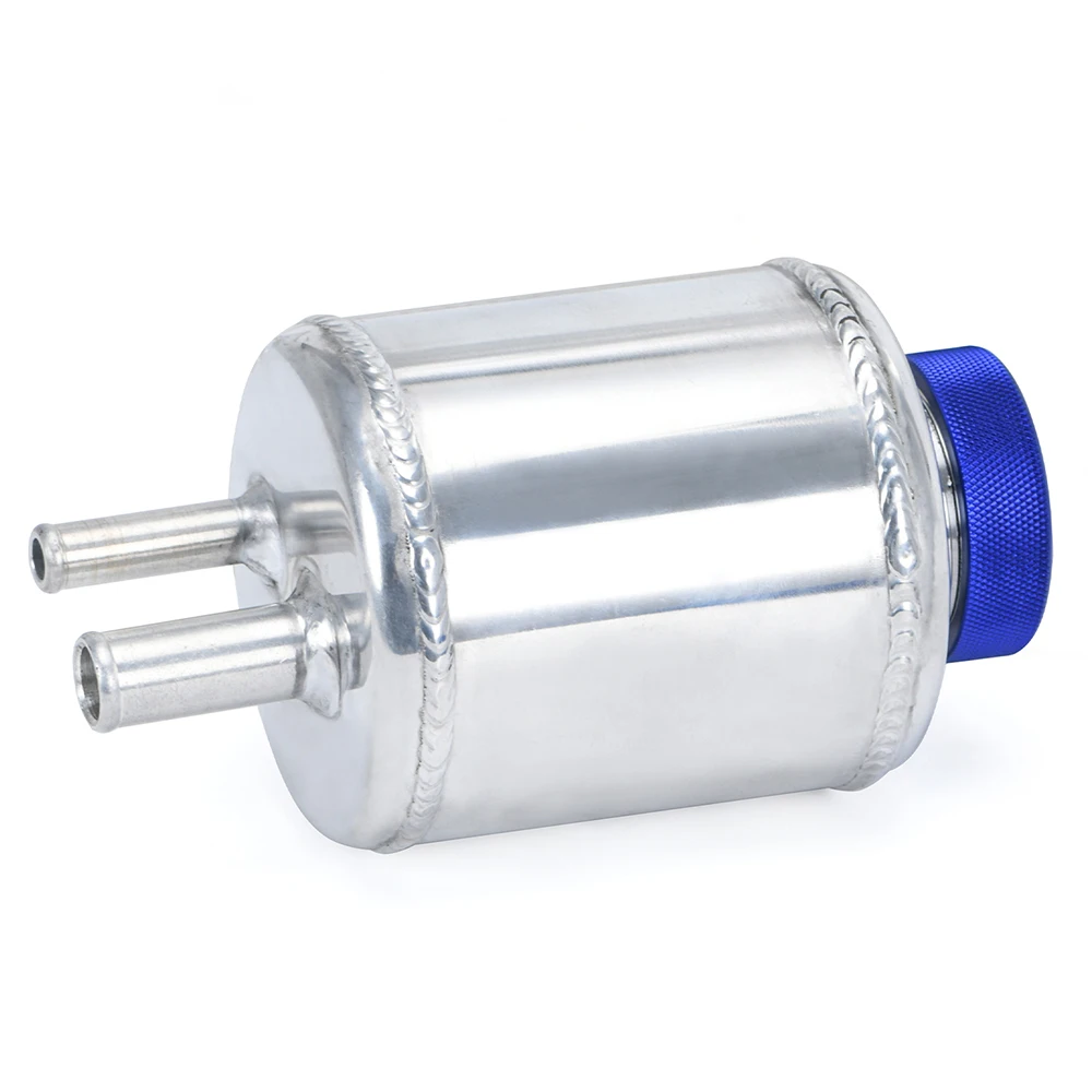 WLR - Bomba de tanque de dirección asistida de carreras de pila de combustible universal Tanque de respiro de aluminio Tanque de RESERVOIR DE FLUIDO con soportes - imagen 5