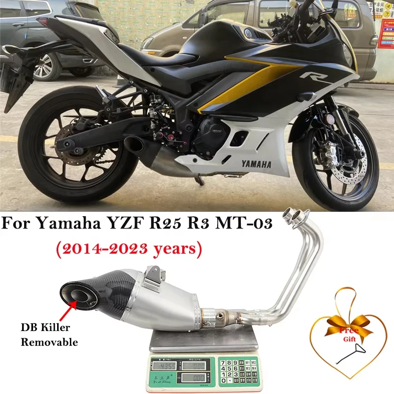 Escape fibra de carbono con DB Killer para Yamaha YZF R25 R3 MT-03