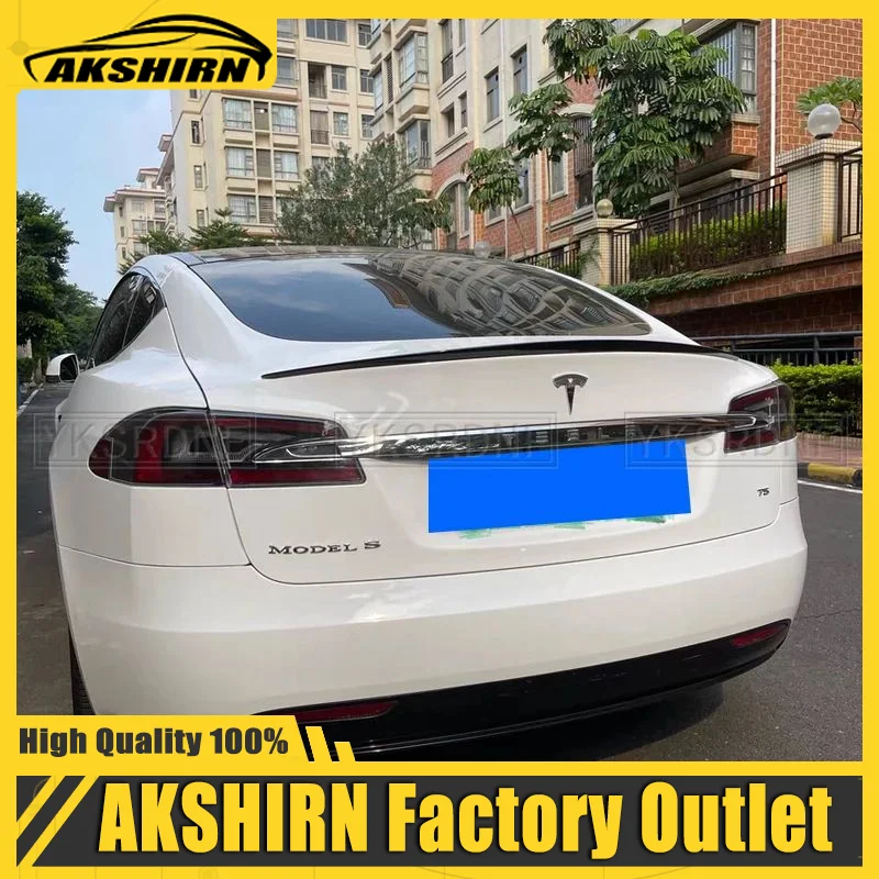 Alerón trasero fibra carbono negra para Tesla Model S 2012-2024