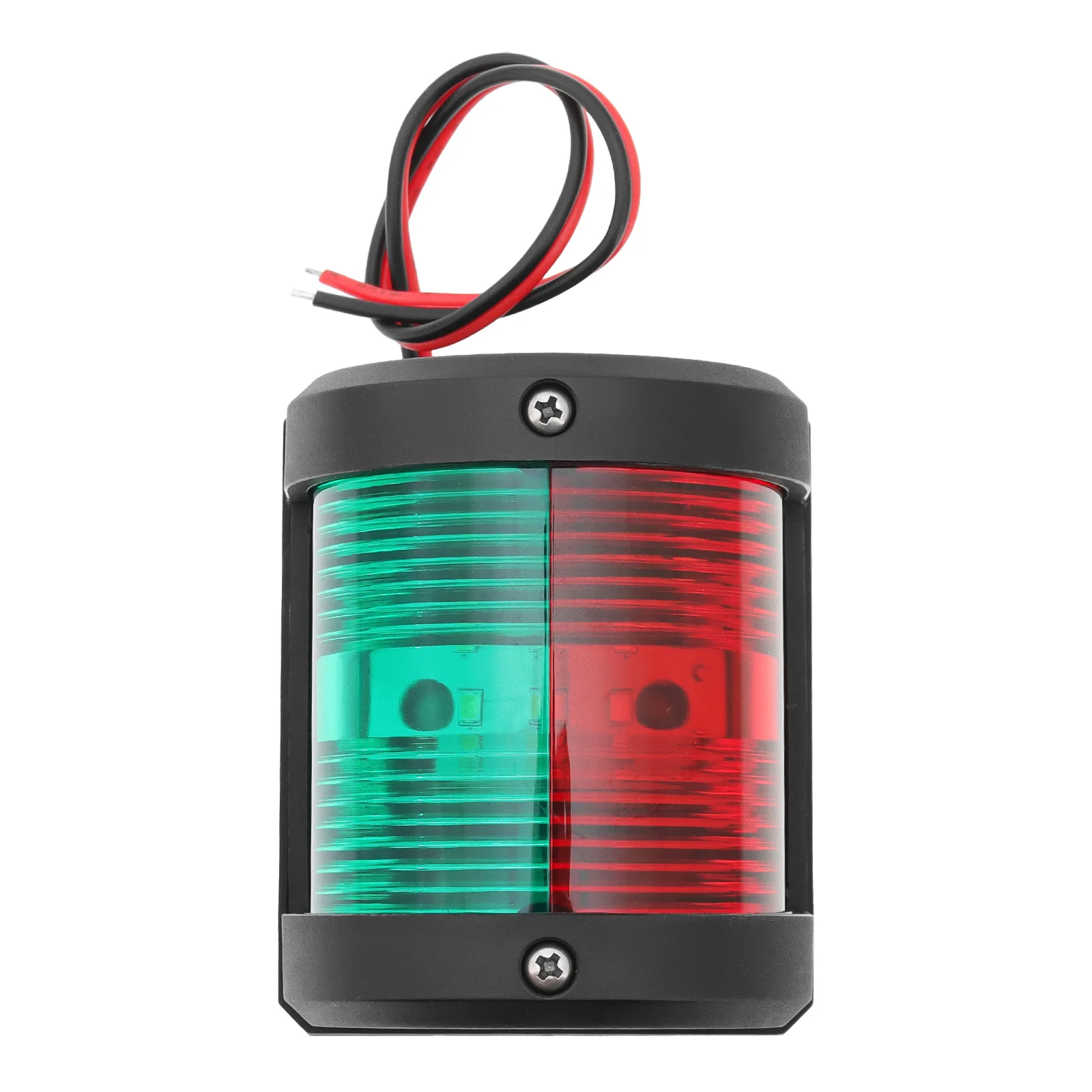 Comparación de luz encendida en rojo y verde