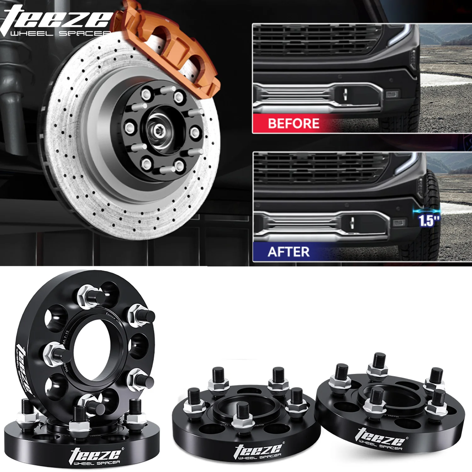 Espaciadores forjados 7075-T6 5x114,3 M14x1.5 para Haval H6 GT / H6S