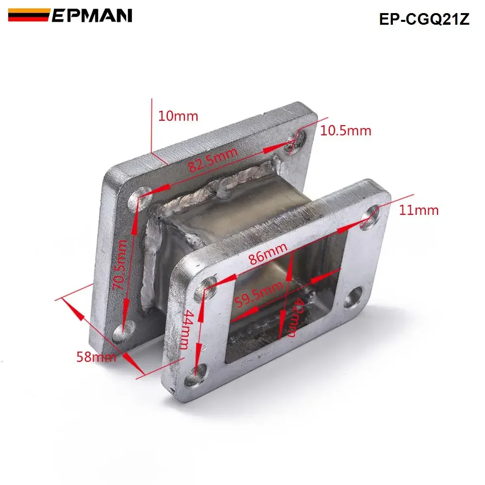 Detalle del adaptador de brida T3 a T4