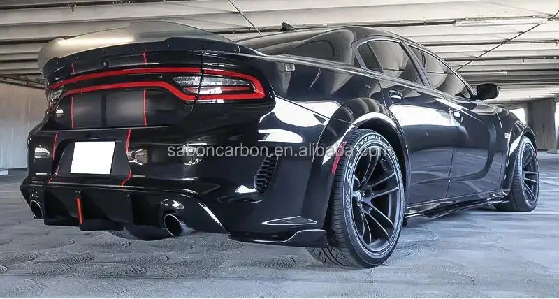Difusor trasero fibra carbono LED Dodge Charger SRT cuerpo ancho 20-24 - imagen 5