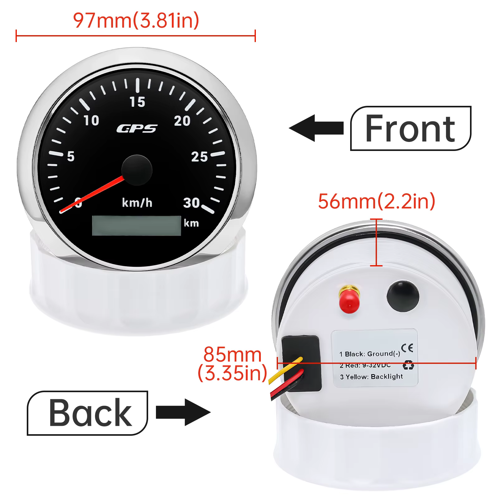 Velocímetro digital GPS 85 mm con antena para coche, camión y barco - imagen 5