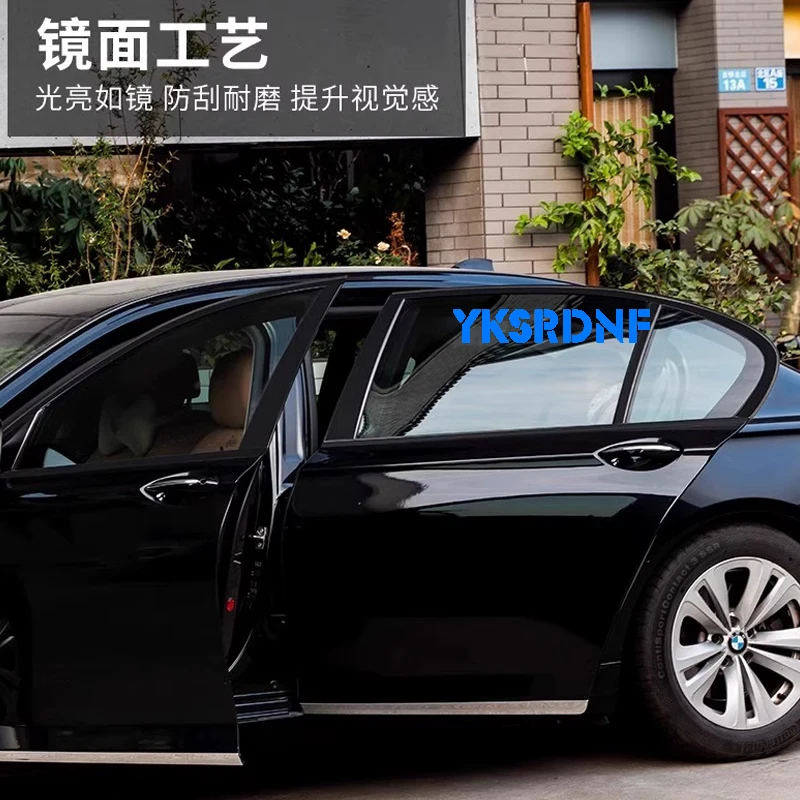Estilo de coche, moldura de ventana de acero negro, tiras de marco, cubierta embellecedora para BMW Serie 7 F02 G12 2009 a 2023 - imagen 3