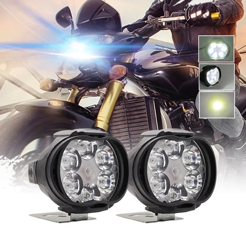 Kit faros antiniebla LED para moto con interruptor - imagen 2