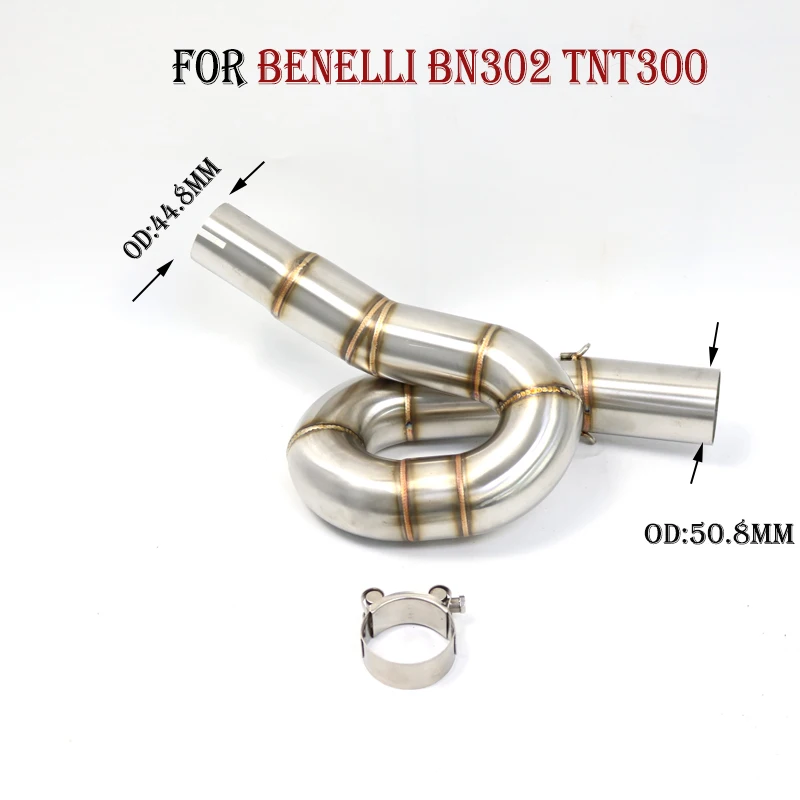 Tubo medio escape inoxidable 51mm – Benelli TNT300 BN302 2014-2018 - imagen 3