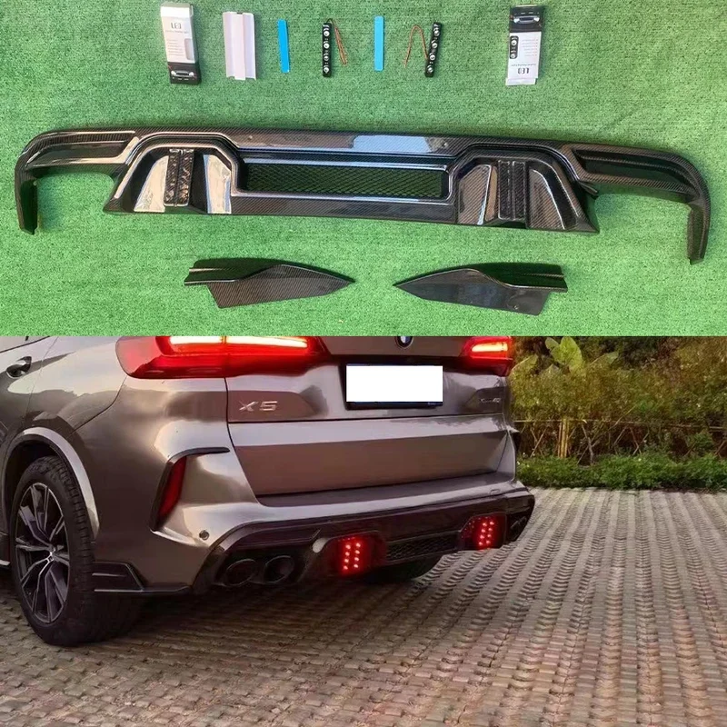 BMW X5M F95/X6M F96 2019+ Difusor trasero fibra de carbono divisores - imagen 2