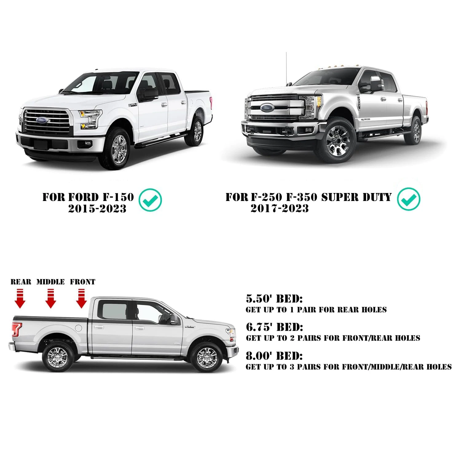 Ancla de amarre para Ford F-150, F250 y F350 Super Duty 2015-2023 - imagen 2