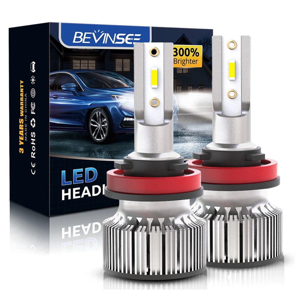Bombillas LED faros antiniebla Bevinsee H7 H4 H11 9005 para coche