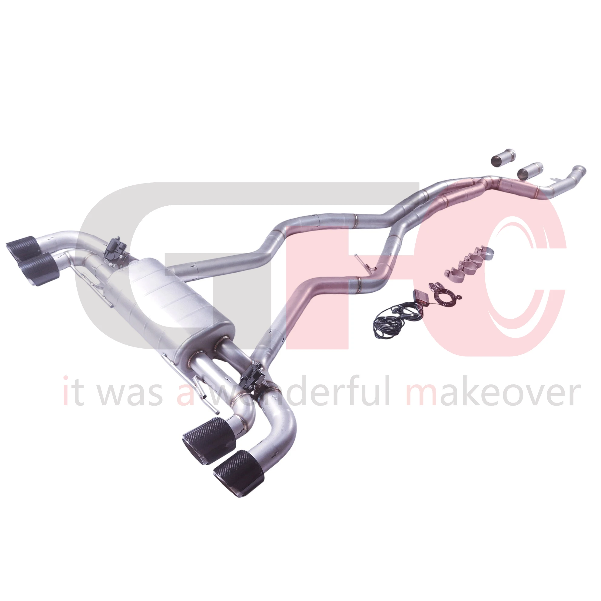 Escape cat-back BMW M340i/M440i con válvulas y colas de carbono - imagen 4