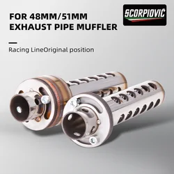 Silenciador de escape universal 48 mm ajustable para moto