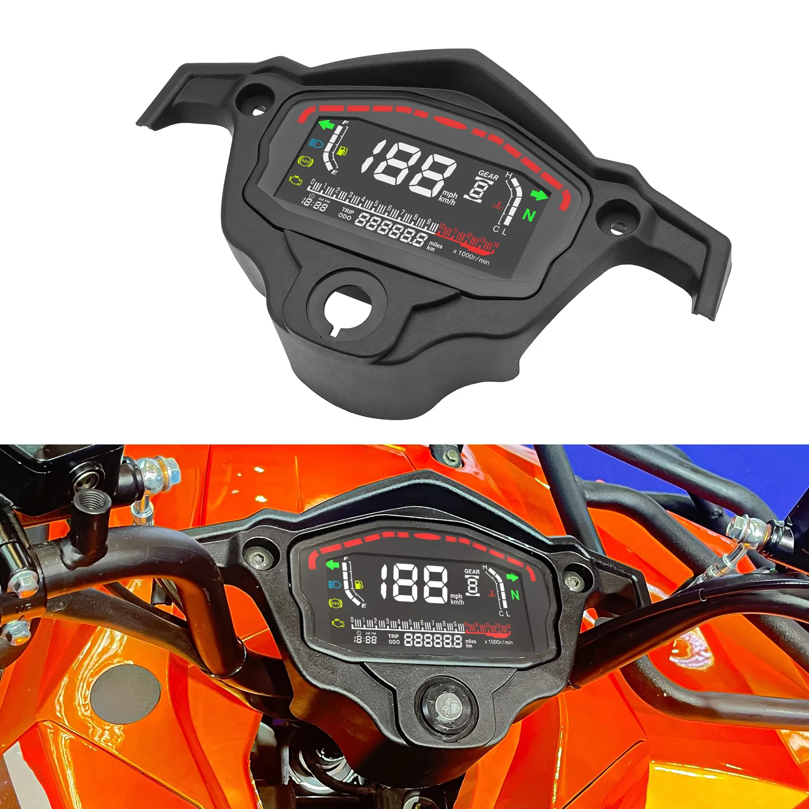 Universal Motorcycle Speedometer Digital Odometer Backlight Moto Dashboard for BMW Honda Ducati Kawasaki Yamaha 2,4 Cylinders