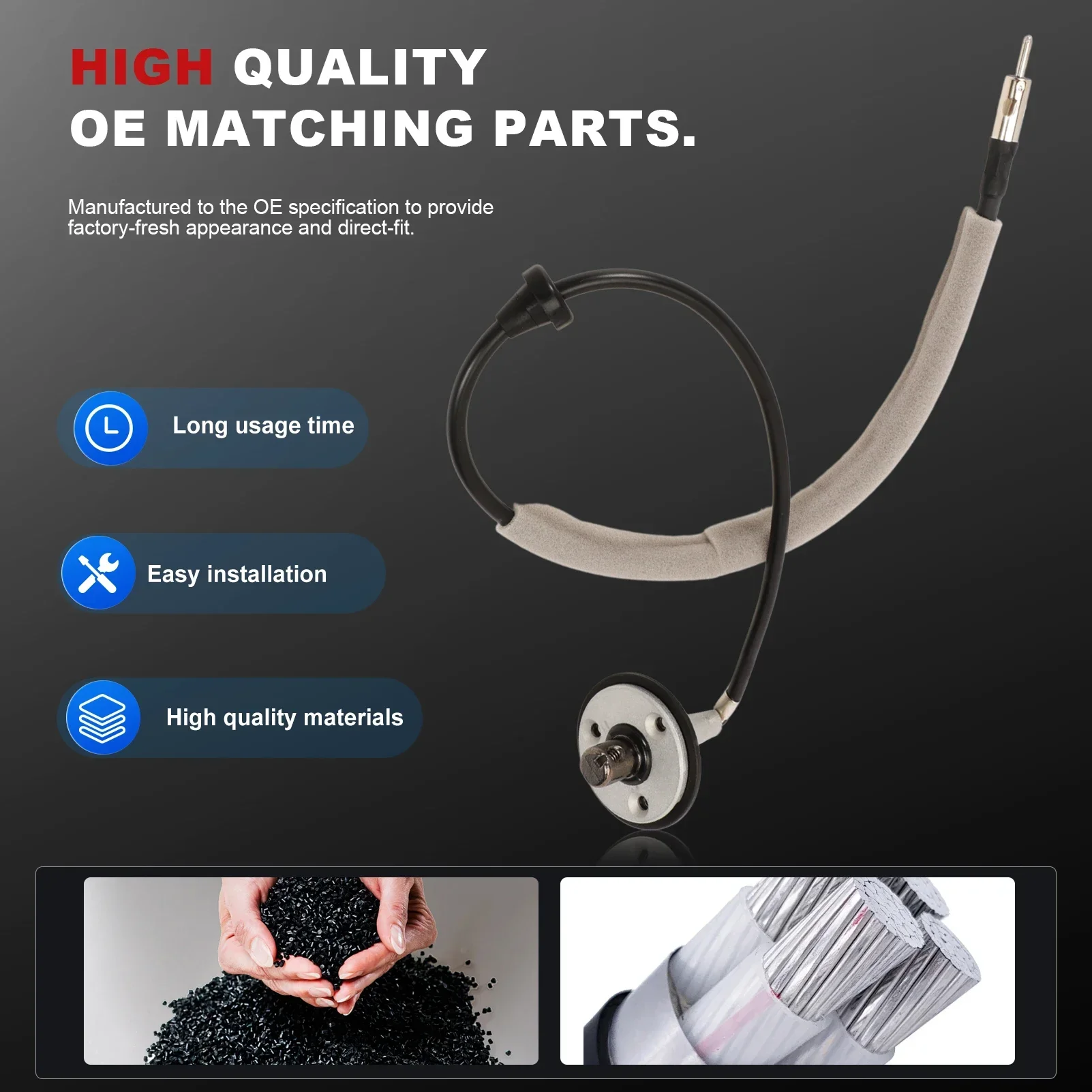 Base de antena de radio con cable para Jeep Wrangler TJ 1997-2006 - imagen 4