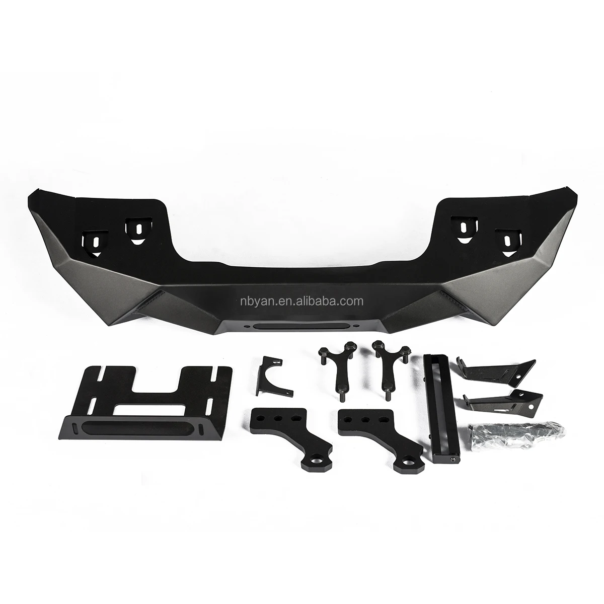 Parachoques frontal de acero negro para Jeep Wrangler