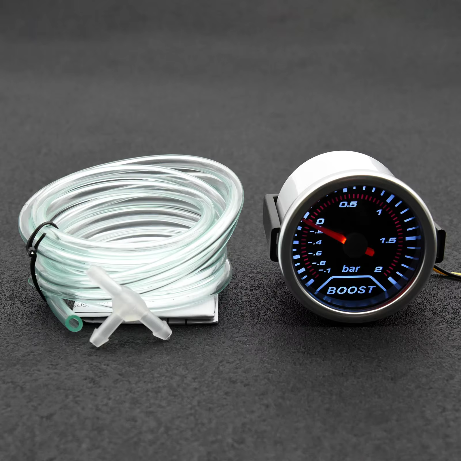 Manómetro turbo 52 mm LED blanco de -1 a 2 bar, 12 V - imagen 5