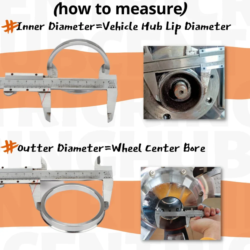 Anillos Centric de buje, espaciador de aleación de aluminio, 68-56.6, 4 unidades - imagen 4