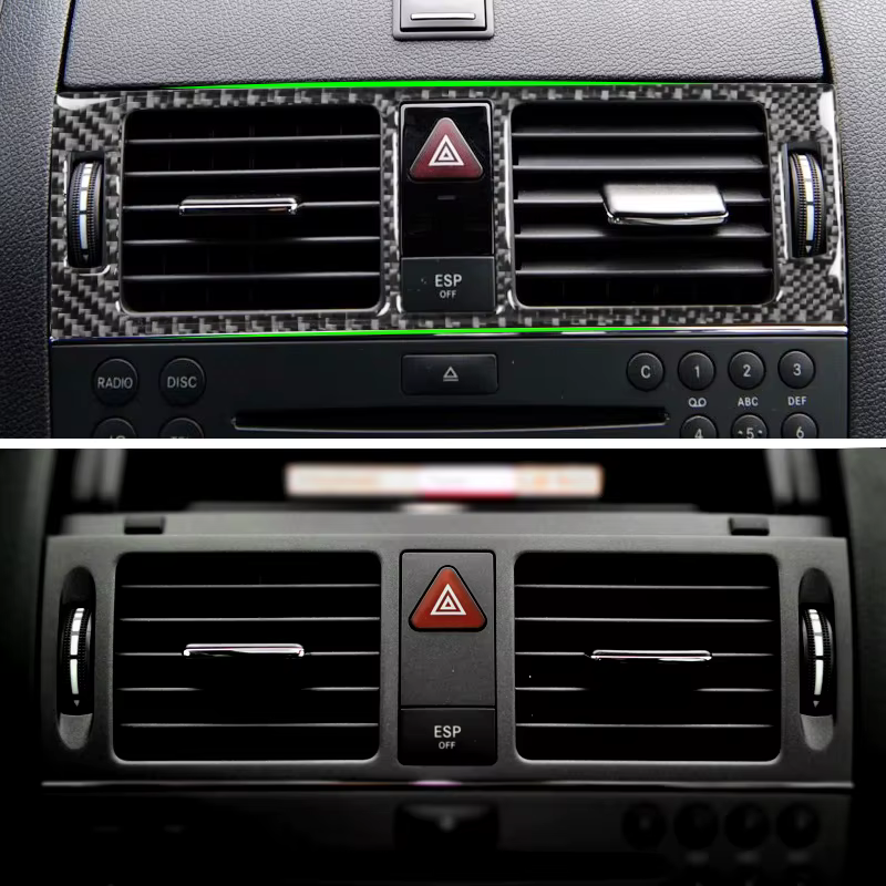 Embellecedor rejillas ventilación carbono – Mercedes Clase C W204