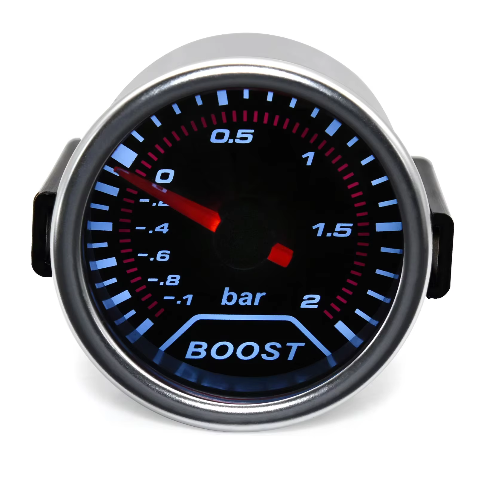 Vista frontal del medidor Turbo Boost con escala de presión
