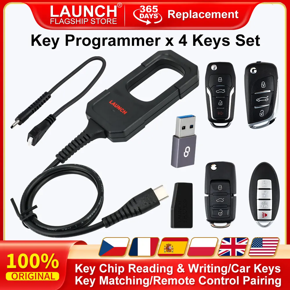 LAUNCH X-431 Programador de llaves con chip y mando de 4 botones