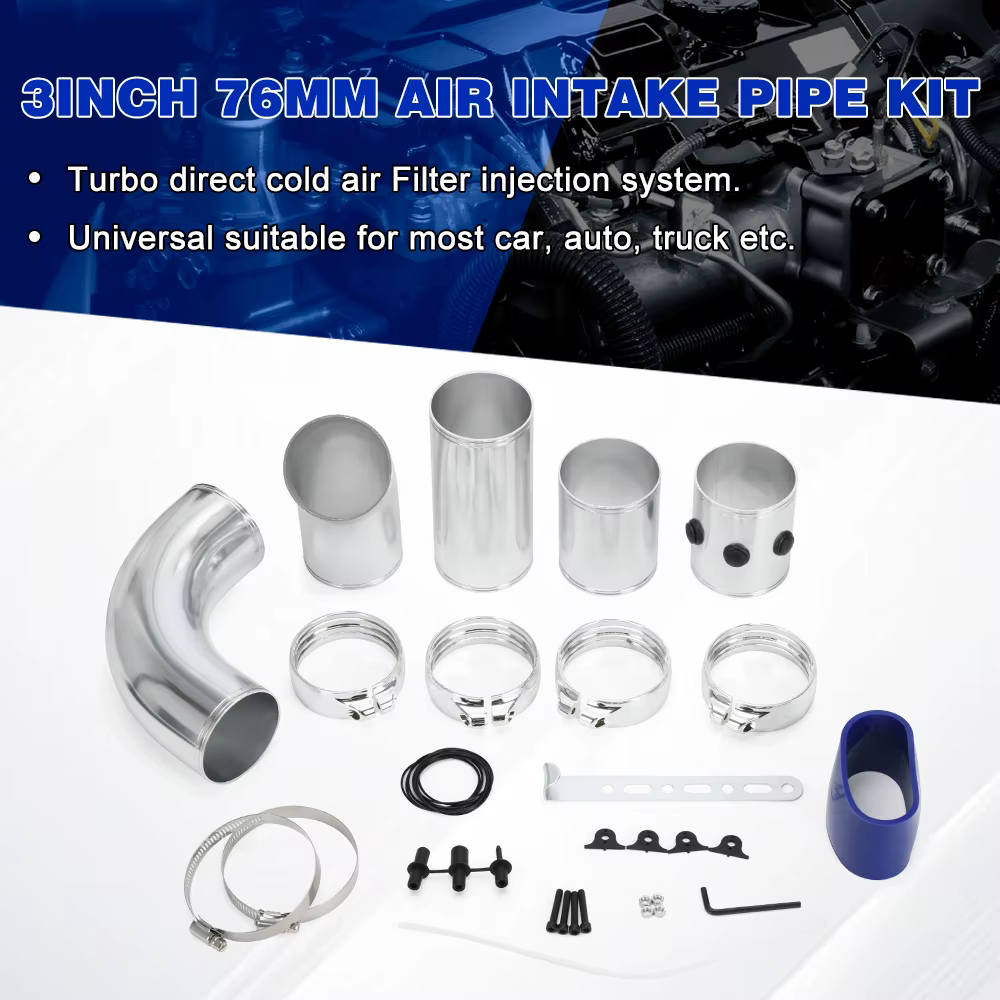Tubo de admisión universal de aluminio 76 mm para turbo - imagen 2