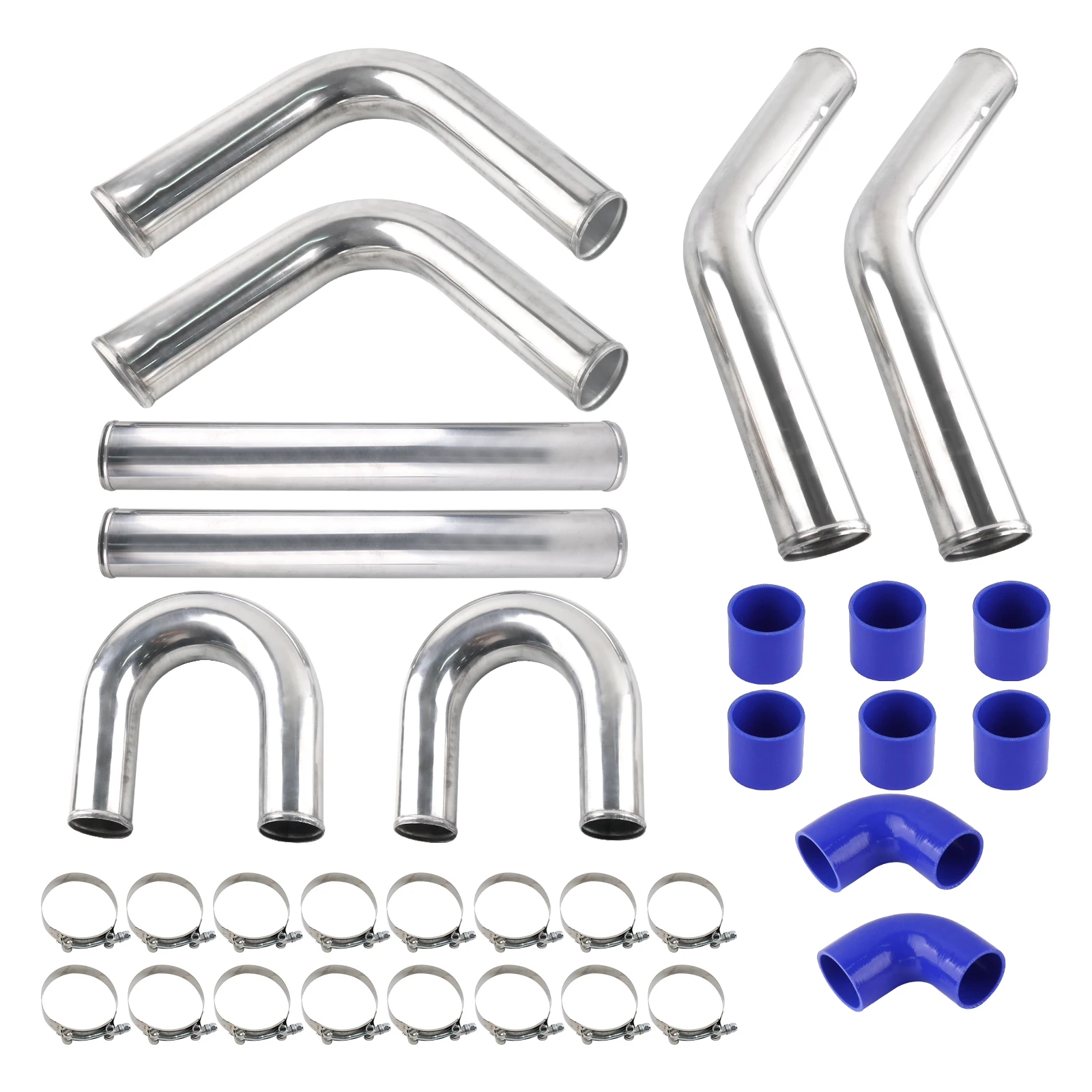 Kit tuberías intercooler aluminio universal 2,5-3 pulg rendimiento - imagen 4