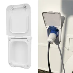 Caja de toma de corriente para remolque, resistente a los rayos UV, cierre seguro, tapa resistente al agua, caja de toma de corriente RV antigrietas para remolque