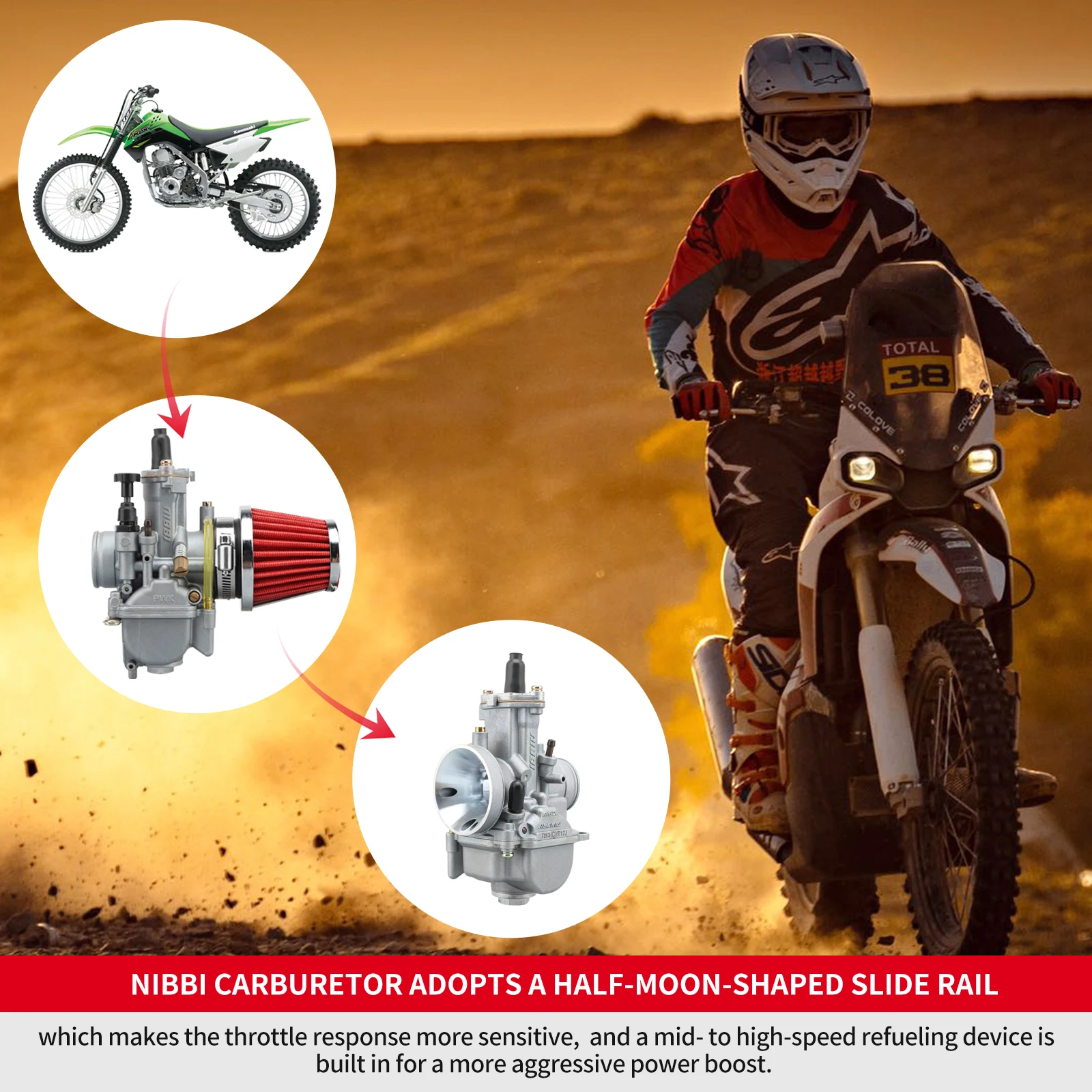 Carburador NIBBI PWK Racing vista frontal