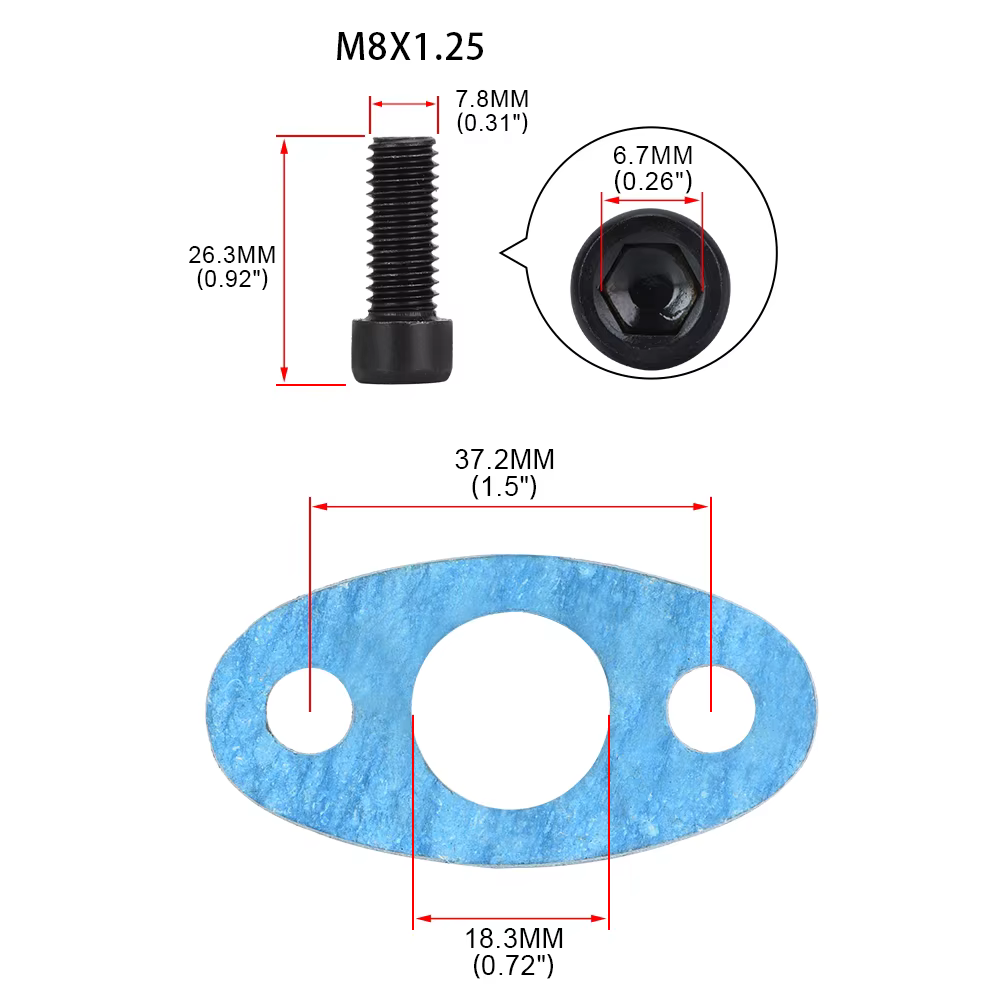 PQY Kit adaptador entrada aceite turbo 4AN para turbos T3/T4/T04 - imagen 4