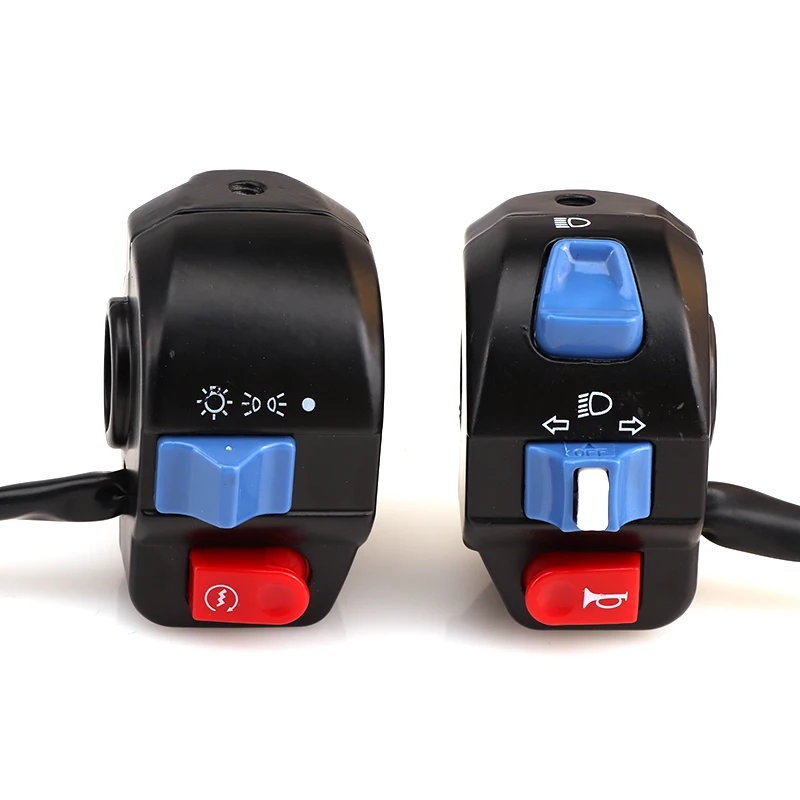 1 Uds. Interruptor de Control de manillar de motocicleta Scooter Eléctrico de aluminio de 22mm botón de bocina interruptor de arranque de faro de señal de giro - imagen 2